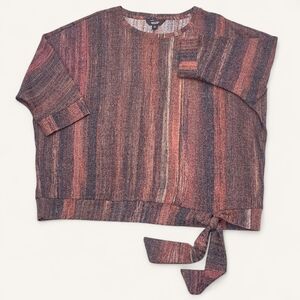 Simply Vera Vera Wang Striped Knit Lightweight Short Sleeve Sweater Size XL